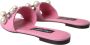 Dolce & Gabbana Roze versierde leren platte sandalen Pink Dames - Thumbnail 4