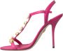 Dolce & Gabbana Roze versierde leren sandaalhakken Pink Dames - Thumbnail 5