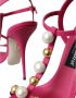 Dolce & Gabbana Roze versierde leren sandaalhakken Pink Dames - Thumbnail 8