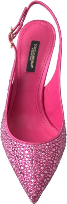 Dolce & Gabbana Roze Zijde Blend Slingback Hakken Pink Dames