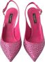 Dolce & Gabbana Roze Kristal Slingback Hakken Sandalen Pink Dames - Thumbnail 13