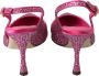 Dolce & Gabbana Roze Kristal Slingback Hakken Sandalen Pink Dames - Thumbnail 14