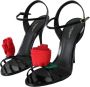 Dolce & Gabbana Rozenapplicatie Leren Hakken Sandalen Black Dames - Thumbnail 3