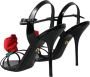 Dolce & Gabbana Rozenapplicatie Leren Hakken Sandalen Black Dames - Thumbnail 4