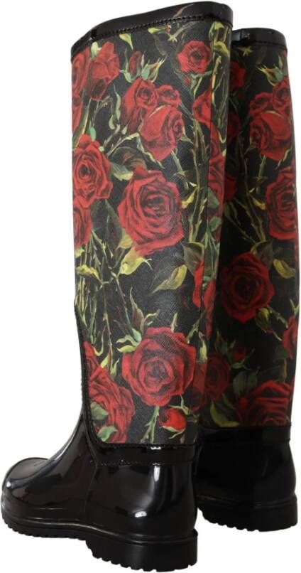 Dolce & Gabbana Rozenprint Regenlaarzen Vrouwen Multicolor Dames