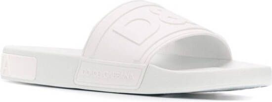 Dolce & Gabbana Rubber strandkleding schuifregelaars met DG -logo Wit Heren