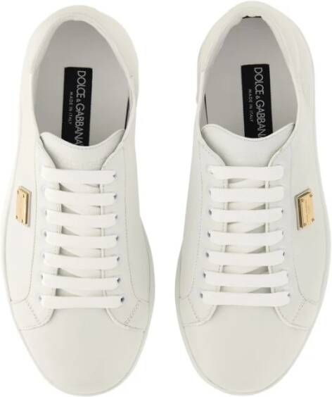 Dolce & Gabbana Saint Tropez Leren Sneaker Gemaakt in Italië White Heren