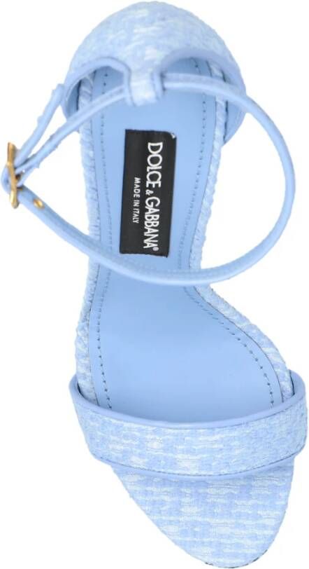 Dolce & Gabbana Sandalen met decoratieve logo-vormige hak Blue Dames