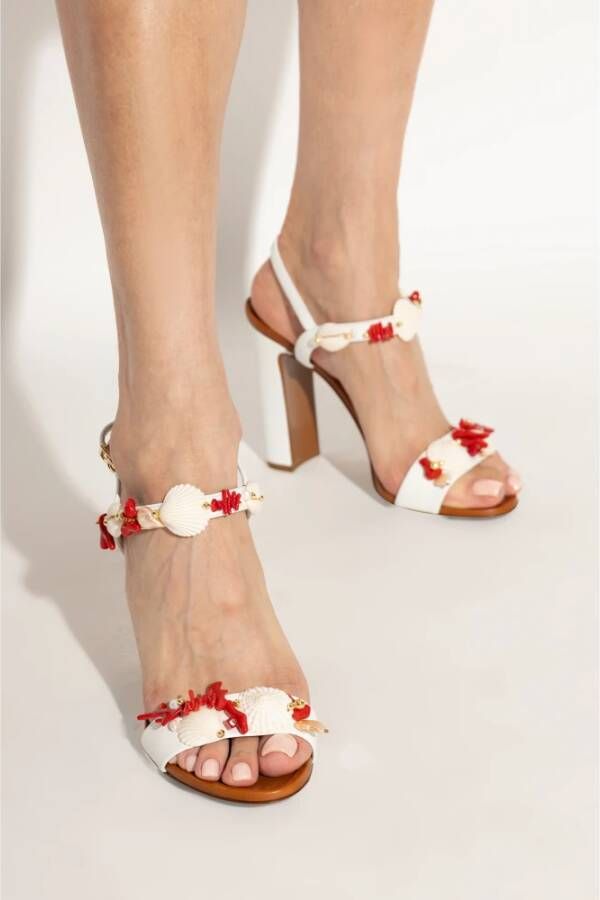 Dolce & Gabbana Sandalen met hak en applicaties White Dames