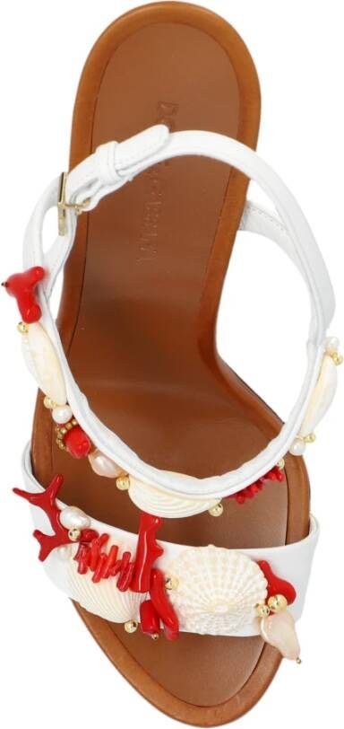 Dolce & Gabbana Sandalen met hak en applicaties White Dames