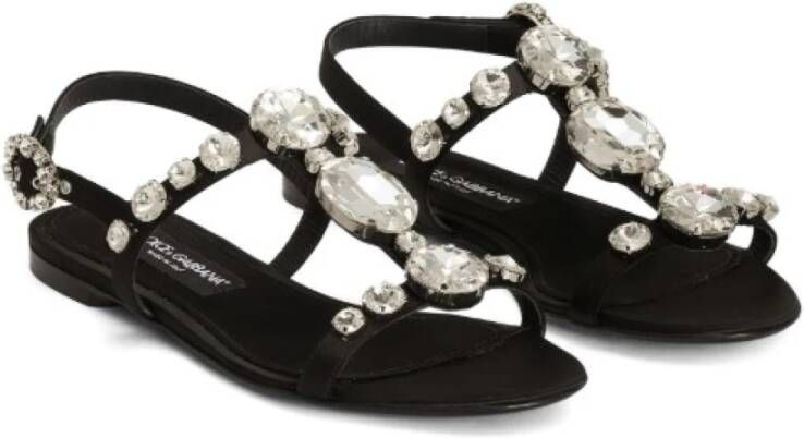 Dolce & Gabbana Sandalen met Kristallen Black Dames