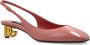 Dolce & Gabbana Gouden Logo Hak Leren Pumps Pink Dames - Thumbnail 4