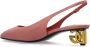 Dolce & Gabbana Gouden Logo Hak Leren Pumps Pink Dames - Thumbnail 5