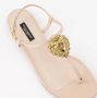 Dolce & Gabbana Nappa Leather Devotion Flip Flops Beige Dames - Thumbnail 5