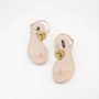 Dolce & Gabbana Nappa Leather Devotion Flip Flops Beige Dames - Thumbnail 6