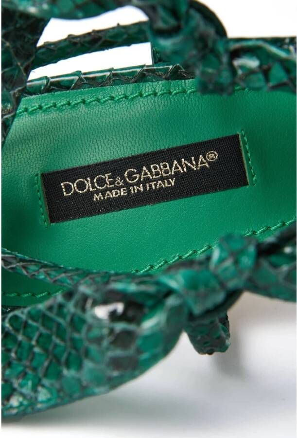 Dolce & Gabbana Slangenhak sandalen voor vrouwen Green Dames