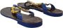 Dolce & Gabbana Blauwe Leren Platte Sandalen Elegante Stijl Blue Dames - Thumbnail 4