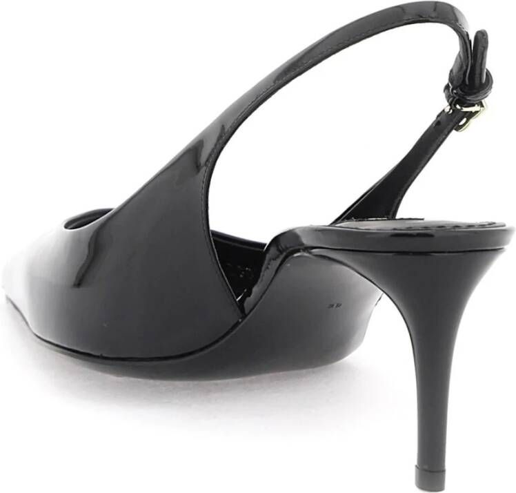 Dolce & Gabbana Slingback pumps van lakleer met DG-gesp Black Dames