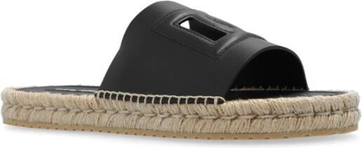 Dolce & Gabbana Slippers met logo Black Heren