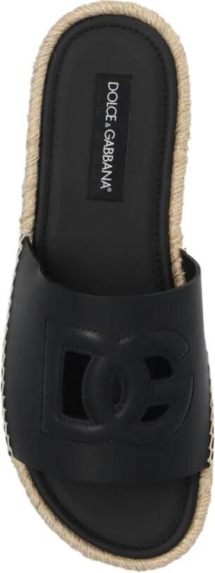 Dolce & Gabbana Slippers met logo Black Heren