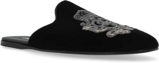 Dolce & Gabbana Slippers met logo Black Heren