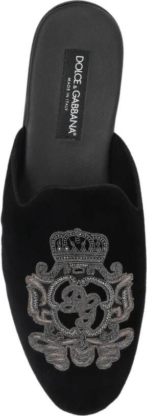 Dolce & Gabbana Slippers met logo Black Heren