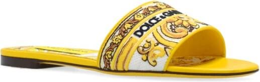 Dolce & Gabbana Slippers met logo Yellow Dames