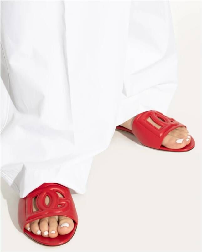 Dolce & Gabbana Slippers met logo Red Dames