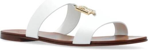 Dolce & Gabbana Slippers met logo-vormige applicatie White Dames