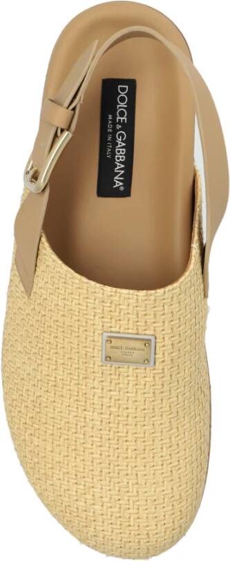 Dolce & Gabbana Sloffen met applicatie Beige Heren