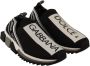 Dolce & Gabbana Black White Sorrento Sport Stretch Sneakers Zwart Heren - Thumbnail 30