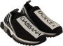 Dolce & Gabbana Black White Sorrento Sport Stretch Sneakers Zwart Heren - Thumbnail 40