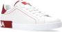 Dolce & Gabbana Heren Portofino Sneaker Wit Rood White Heren - Thumbnail 4