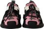 Dolce & Gabbana Zwart Roze Stof Leren Sneakers Black Dames - Thumbnail 2