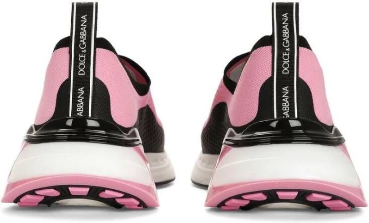 Dolce & Gabbana Snelle Logo Sneakers Roze Zwart Multicolor Dames