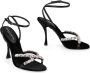 Dolce & Gabbana Steenversierde Satijnen Sandalen Black Dames - Thumbnail 2