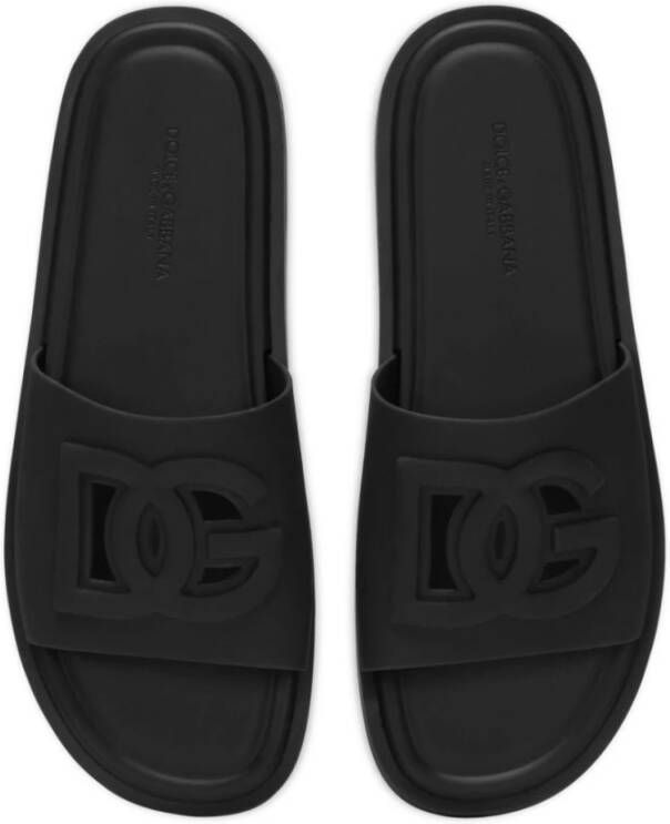 Dolce & Gabbana Stijlvolle herensandalen in zwart Black Heren