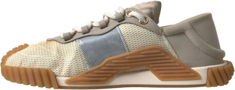 Dolce & Gabbana Stijlvolle Lace Up Sneakers Beige Heren