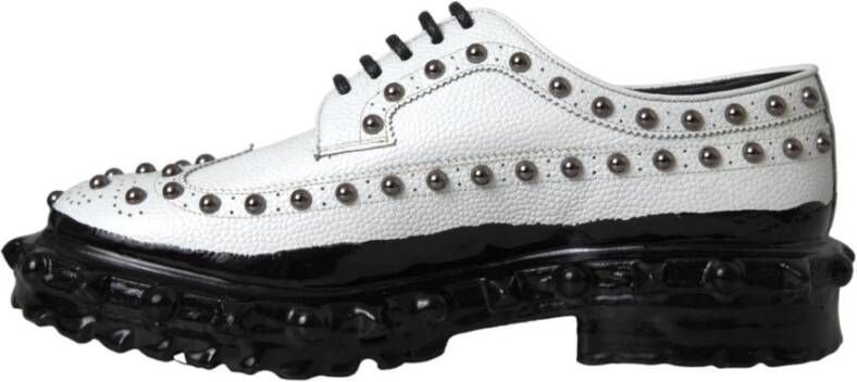 Dolce & Gabbana Stijlvolle Leren Derby Schoenen White Heren