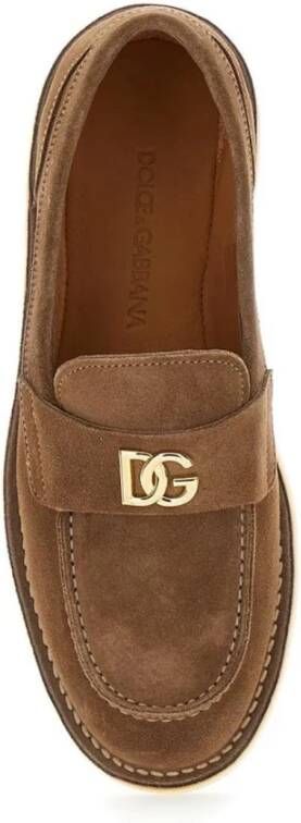 Dolce & Gabbana Stijlvolle Loafers met Uniek Design Beige Dames