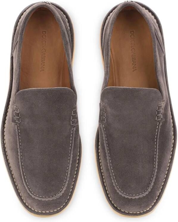 Dolce & Gabbana Stijlvolle Loafers met Uniek Ontwerp Gray Heren