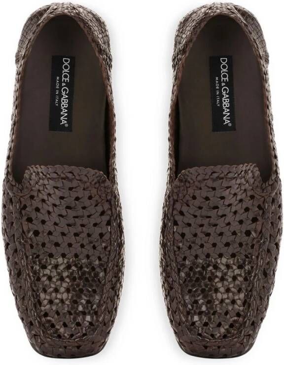 Dolce & Gabbana Stijlvolle Loafers voor Mannen Brown Heren