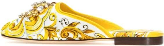 Dolce & Gabbana Stijlvolle Mules met Uniek Ontwerp Yellow Dames