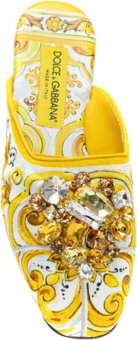 Dolce & Gabbana Stijlvolle Mules met Uniek Ontwerp Yellow Dames