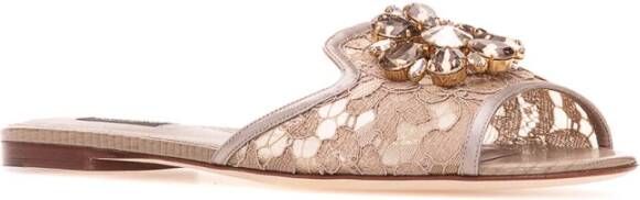 Dolce & Gabbana Stijlvolle Slippers Cq0023Ag66780703 Beige Dames