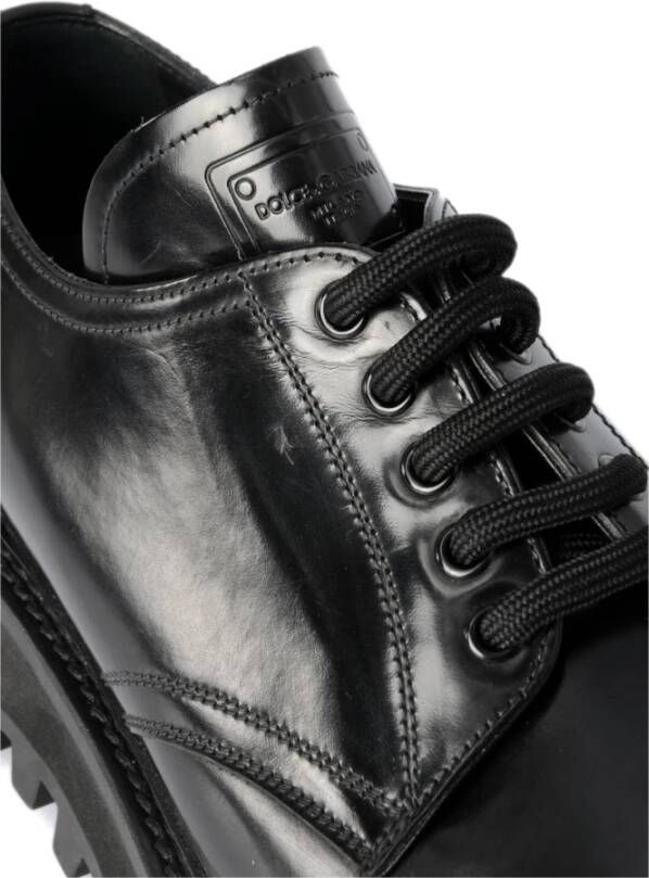 Dolce & Gabbana Stijlvolle Veterschoen voor Mannen Black Heren