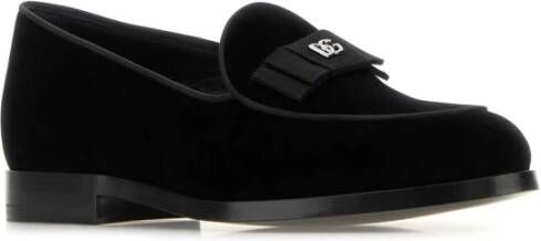 Dolce & Gabbana Stijlvolle zwarte riem Vivaldi loafers Black Heren