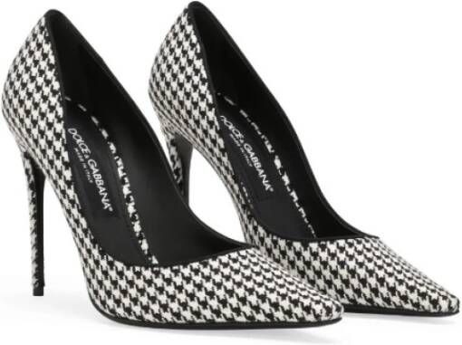 Dolce & Gabbana Stiletto Pumps met Houndstooth Patroon Black Dames