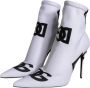 Dolce & Gabbana Stretch Hak Enkellaarzen Wit Zwart White Dames - Thumbnail 3