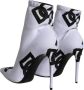 Dolce & Gabbana Stretch Hak Enkellaarzen Wit Zwart White Dames - Thumbnail 4